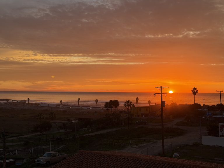 Sunset over the ocean near Iboga Treatment Center in Ensenada, Mexico